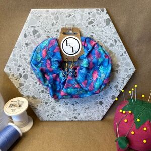 Handmade Blue and Pink Dolphins Scrunchie with Starfish Earrings